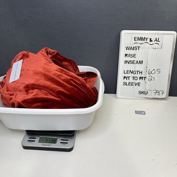 Baltic Born Artemis Velvet Maxi Dress Size XL Terracotta Red Tiered Romantic NEW - Picture 11 of 11